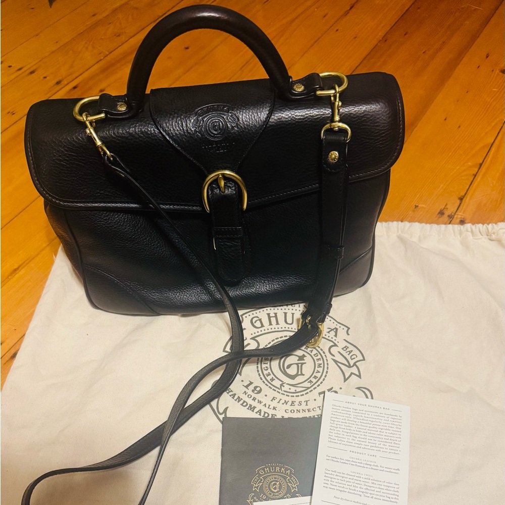 Ghurka Black Leather Tilbury I Bag